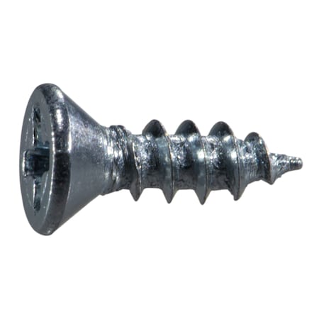 Midwest Fastener Wood Screw, #4, 3/8 in, Zinc Plated Steel Flat Head Phillips Drive, 100 PK 54864